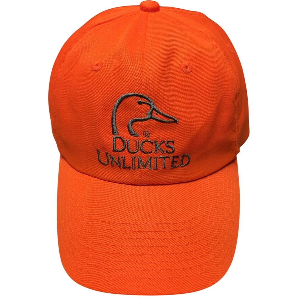 Ducks Unlimited Blaze Orange Hunting Hat Adjustable Since 1937 Cap